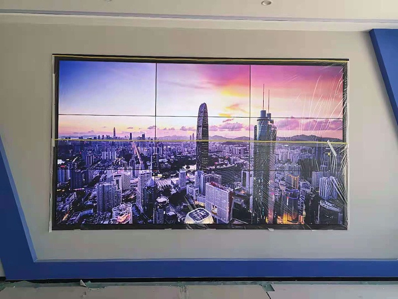 55寸液晶拼接屏3X3搭建方式應(yīng)用于山東安車(chē)車(chē)檢有限公司展示圖